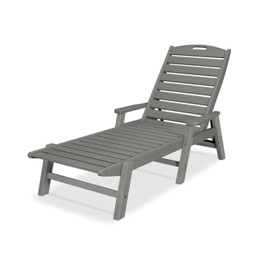 POLYWOOD Nautical Chaise W/Arms - Slate Grey